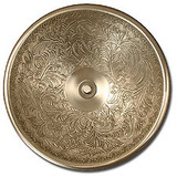 Linkasink B004 WB 17" Bronze Botanical Patterned Bowl Vessel or Drop in Sink - White Bronze