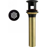 Westbrass D411-12 12 Lavatory Grid Strainer Drain W/O Overflow -Oil Rubbed Bronze