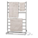 Warmrails Hyde Park Portable Freestanding Towel Warmer & Drying Rack - Satin Nickel - WHS