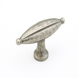 Schaub 253-VN Siena Large oval Door Knob 1-7/8" - Vibra Nickel