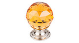 Top Knobs Amber Crystal 1 1/8" Diameter Round Knob, Brushed Satin Nickel - TK111BSN