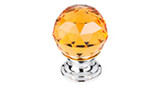 Top Knobs Amber Crystal 1 1/8" Diameter Round Knob, Polished Chrome - TK111PC