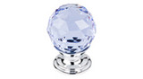 Top Knobs Light Blue Crystal 1 1/8" Diameter Round Knob, Brushed Satin Nickel - TK113BSN