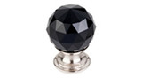 Top Knobs Additions TK115BSN 1 1/8" Black Crystal Cabinet Door Knob - Brushed Satin Nickel Base