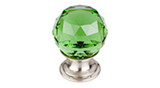 Top Knobs Green Crystal 1 1/8" Diameter Round Knob, Brushed Satin Nickel - TK119BSN