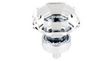 Top Knobs Clear Octagon Crystal 1 3/8" Diameter Round Knob, Polished Chrome - TK128PC