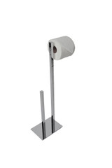 Valsan 53531CR Essentials Free Standing Rectangular Base Toilet Tissue Paper Holder With Spare - Chrome