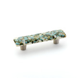 Schaub Ice Glass Door Pull 3" cc - Green/Blue Pebbles - 30-GBP