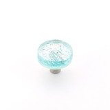 Schaub Ice Round Glass Door Knob 1-1/2" Diam - Aqua Pearl - 31-PAQ
