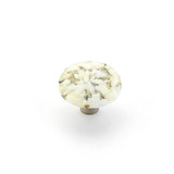 Schaub Ice Round Glass Door Knob 1-1/2" Diam - White Lace Pebbles - 31-WLP