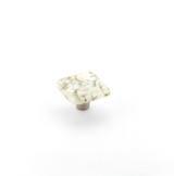Schaub Ice Square Glass Door Knob 1-1/2" Diam - White Lace Pebbles - 34-WLP