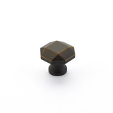Schaub Menlo Park Door Knob Faceted 1-1/4" Diam - Ancient Bronze - 531-ABZ