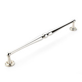 Schaub Atherton Solid Brass Door Pull Knurled Footplate 15" cc - Polished Nickel - 578-PN