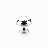 Schaub Atherton Solid Brass Door Knob Hammered Knurled Edge 1-1/4" Diam - Polished Chrome - 571-26