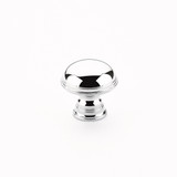 Schaub Atherton Solid Brass Door Knob Plain Surface Knurled Edge 1-1/4" Diam - Polished Chrome - 572-26