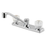 Price Pfister Pfirst Series Two Handle Kitchen Faucet with Clear Handles - Polished Chrome - G135-1100