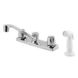 Price Pfister Pfirst Series Two Handle Kitchen Faucet with Side Spray - Polished Chrome - G135-4000