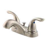Price Pfister Pfirst Series Two Handle Centerset Lavatory Faucet and Metal Drain Assembly - Brushed Nickel - LG143-610K
