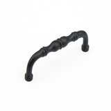 Schaub Traditional Door Pull 4" cc - Flat Black - 747-FB