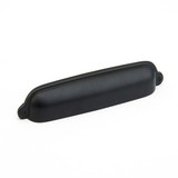 Schaub Traditional Cup Door Pull 6" cc - Flat Black - 744-FB