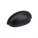 Schaub 730-FB Traditional Cup Door Pull 3" cc - Flat Black