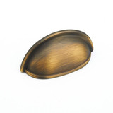 Schaub 730-ALB Traditional Cup Door Pull 3" cc - Antique Light Brass