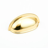 Schaub Traditional Cup Door Pull 3" cc - Polished Brass - 730-03