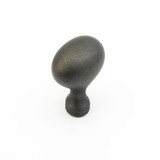 Schaub Traditional Oval Door Knob 1-3/8" diam - Distressed Bronze - 719-DBZ