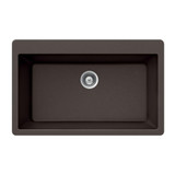 Hamat SiOStone 33" X 22" Quartztone Topmount Composite Granite Single Bowl Kitchen Sink in Mocha