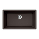 Hamat SiOStone 33" x 18 7/8" Quartztone Undermount Composite Granite Single Bowl Kitchen Sink in Mocha