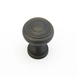 Schaub Traditional Door Knob 1-1/2" diam - Distressed Bronze - 704-DBZ