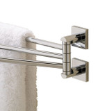 Valsan Braga Square Base Adjustable Triple Swivel Arm Towel Bar - Polished Nickel
