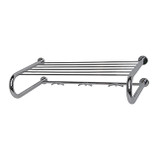 Valsan Essentials 57204CR Towel Shelf with Three Hooks 21 1/4" W - Chrome