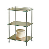 Valsan Essentials Freestanding Three Tier Glass Shelf Unit with Feet 29 1/2" X 18 X 11" - Satin Nickel