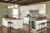 Kraftmaid  Kitchen Cabinets - Slab-Veneer AG7L-2 High Gloss Foil in Dove White