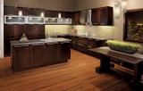 Kraftmaid Kitchen Cabinets -  Square Recessed Panel - Veneer (MRO) Quartersawn Oak in Peppercorn