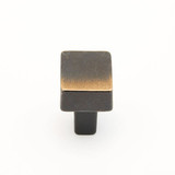 Schaub Vinci Square Door Knob 1-1/4" diam - Antique Bronze - 789-AZ