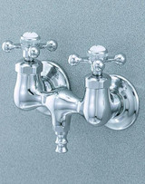 Cheviot Two Handle Wall Mount Tub Filler Faucet with Cross Handles - Chrome - 3100-CH