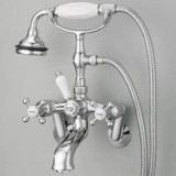 Cheviot 5100-AB-LEV Tub Filler Faucet With Hand Shower with Porcelain Lever Handles  - Antique Bronze