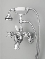 Cheviot Tub Filler Faucet With Hand Shower & Cross Handles - Chrome - 5100-CH