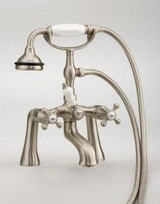 Cheviot Rim Mount Tub Filler Faucet With Hand Shower & Cross Handles - Antique Bronze - 5106-AB