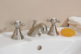 Cheviot Two Handle Widespread Lavatory Faucet with Cross Handles - Chrome - 5220-CH