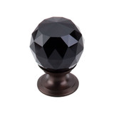 Top Knobs  TK115ORB Crystal Black Crystal Knob 1 1/8" w/ Oil Rubbed Bronze Base