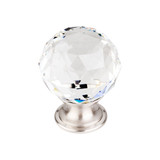 Top Knobs  TK126BSN Crystal Clear Crystal Knob 1 3/8" w/ Brushed Satin Nickel Base