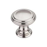 Top Knobs Reeded 1 1/2" Diameter Round Knob, Brushed Satin Nickel - TK321BSN