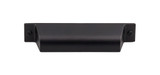Top Knobs Channing 3 3/4" Center to Center Cup/Bin Pull, Flat Black - TK773BLK