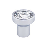 Top Knobs  TK736PC Barrington Wentworth Crystal Round Door Knob 1 1/8" - Polished Chrome Base