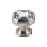 Top Knobs Crystal Emerald 1 1/8" Length Square Knob, Brushed Satin Nickel - TK390BSN