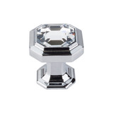 Top Knobs Crystal Emerald 1 1/8" Length Square Knob, Polished Chrome - TK390PC