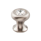 Top Knobs  TK845BSN Serene Crystal Door Knob Clear 1" - Brushed Satin Nickel Base